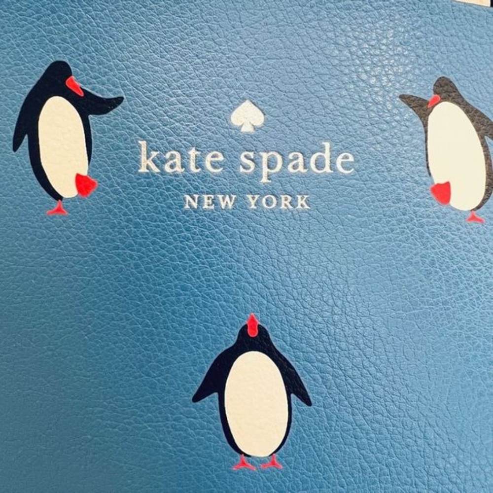 ❄️NWT 🐧 Kate Spade blue large tote ❄️ 🐧 arctic friends Reversible - Picture 9 of 13